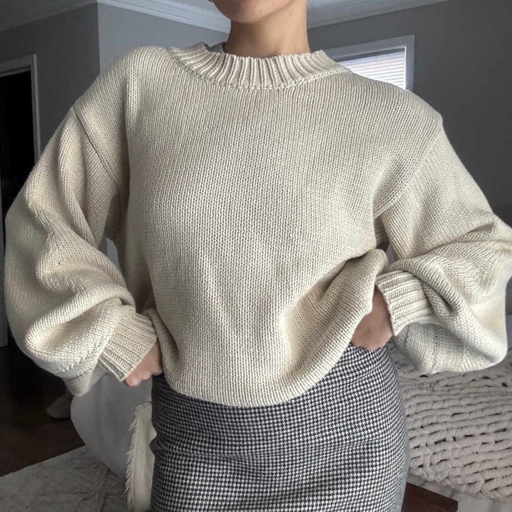 Princess Polly Tan cable knit oversized jumper sweater NWT